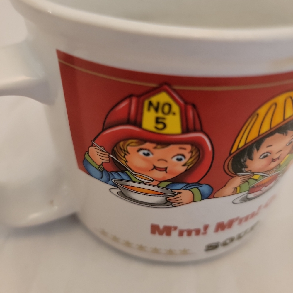 1993 West Wood Campbell's Kids Soup Mug M'm! M'm! Good! Coffee Cup Firefighter.